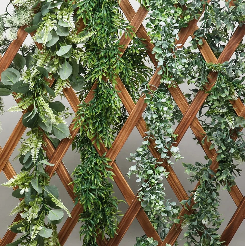 YOPIN 050 Artificial Flowers Artificial Plant Eucalyptus Garland Wall Plants Green Leaf Vines