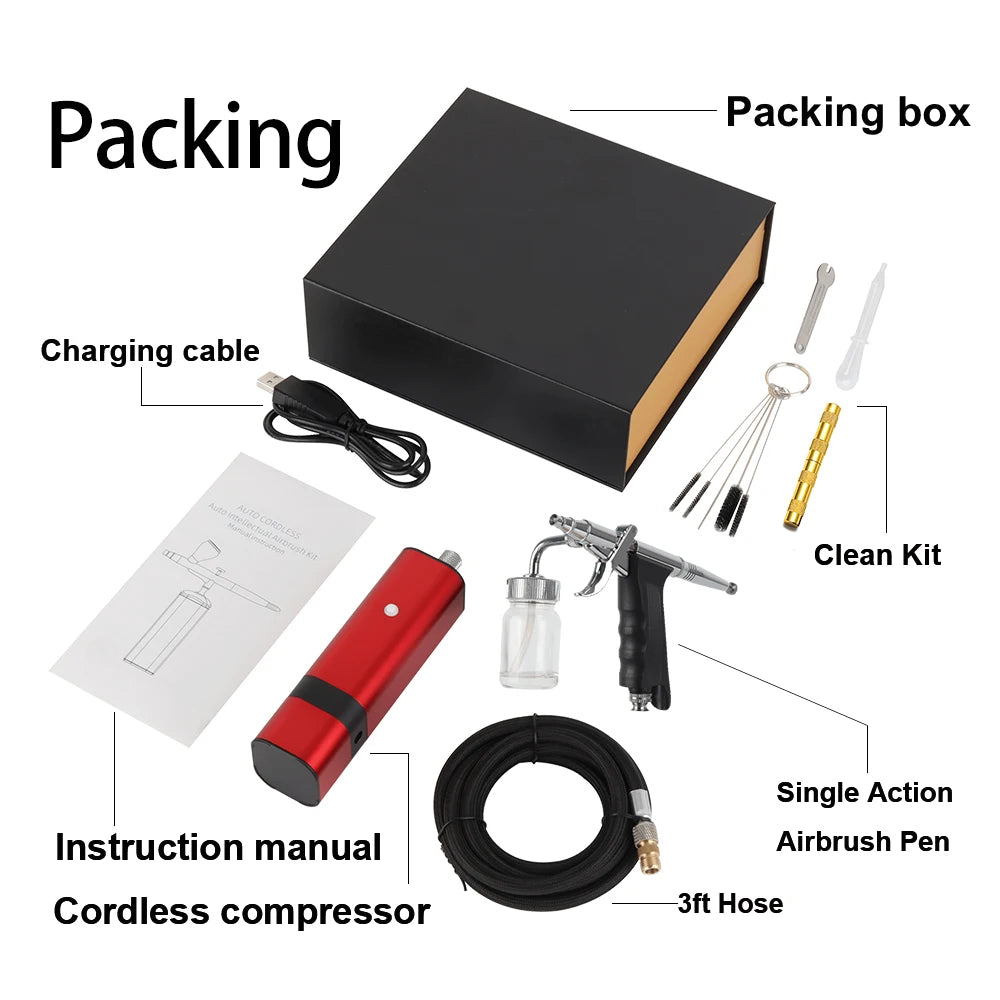 30 PSI Portable Cordless Airbrush Compressor Kit TM80S for Makeup Art Paint Nail Beauty Cake Decoration Tattoos Model Artist