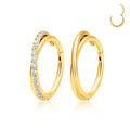 ASTM F136 G23 Titanium Fashion Nose Piercing Cartilage Hoop Earring Hinged Clicker Segment Nose Ring