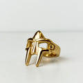Unique Chunky  DF Doom Cool Hip Hop Man Jewelry Solid 14k Gold Ring