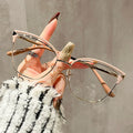 Fashion Color Optical Computer Eye Protection Metal Frames Eyeglasses Cat Eye Anti Blue Light Women Prescription Eyewear