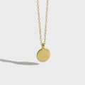 Simple 925 Sterling Silver Round Disc Charm Pendant Dainty Necklace