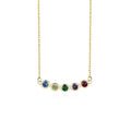 Minimalist Pop 925 Sterling Silver Iridescent Zircon 18k Gold Plated Necklace for Girls
