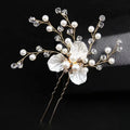 Fashion Handmade Wedding U Shape Gold Color Hair Pins Pearl Rhinestone Bridal Flower Hair Clip Headpieces