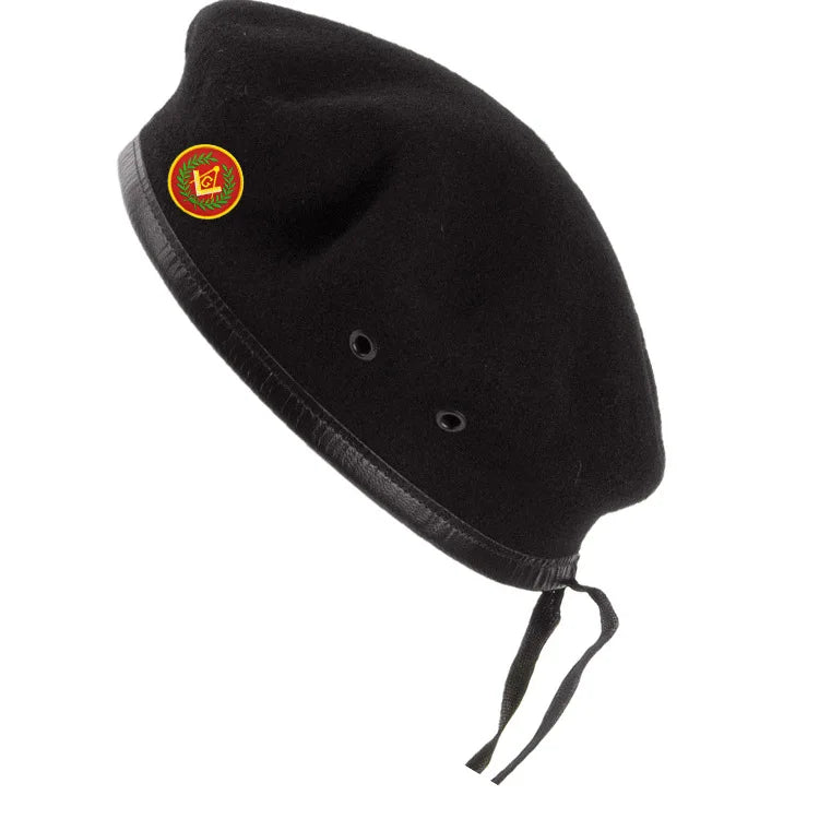 Wool Custom Logo Beret Hats-Autumn Warm Solid Color Outdoor Sports Cycling Cap