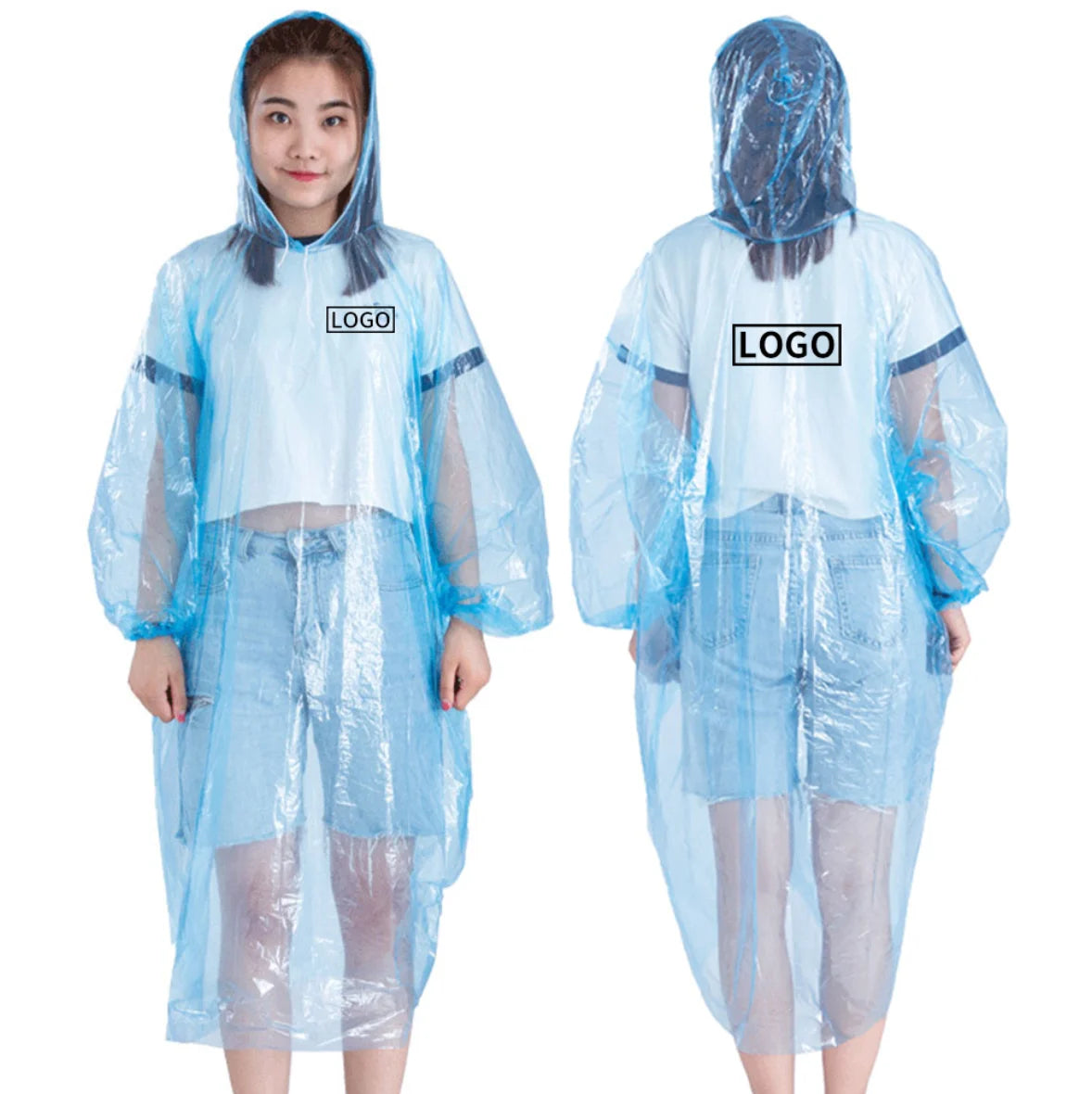 Customizable LOGO Printed Promotional Disposable RaincoatRain Poncho Adult Thickened Poncho