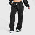 Wholesale Blank Loose Solid Lounge Wear Oversized Sports Jogger Plus Size Women High Waist Drawstring Wide Leg Cotton Sweatpants