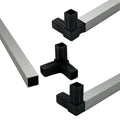 Multi-Way Plastic Square Corner Connector for Shelf Assembly Connecting Square Steel Tubing Connector Plastic Push in Fitting