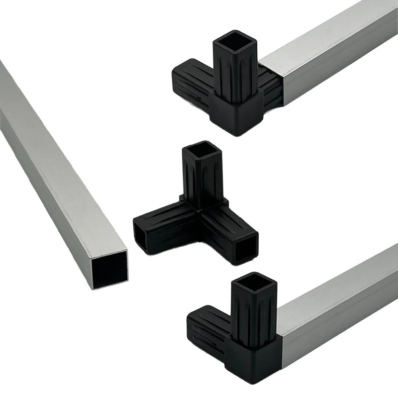 Multi-Way Plastic Square Corner Connector for Shelf Assembly Connecting Square Steel Tubing Connector Plastic Push in Fitting