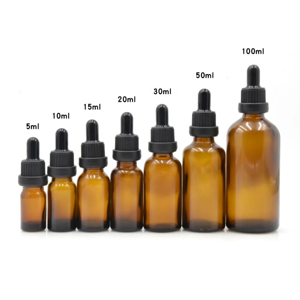 Wholesale 10ml Glass Essential Oil Bottles Fancy Different Colors Plastic Cap Dropper Infusion Screen Printing Surface for