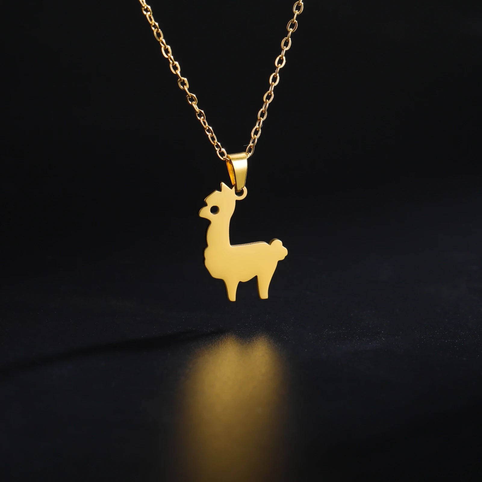 Myshape Stainless Steel Necklace for Women Men Camel Sheep Animal Chain Pendant Cute Choke Ring Fashionable Trending Jewelry