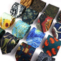 Fashion 9cm Wide Polyester Ties Oil Painting the Scream Sailboat Cat Funny Necktie Leisure Party Wedding Shirt Suits Accessories