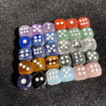 Natural Gemstone Crystal Quartz Custom Logo Dice Handmade Engraved Healing Stones Polyhedral Dice
