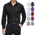 RNSHANGER Spring Men's Social Shirt Solid Color Business Dress Shirts Male Long Sleeve Casual Formal Elegant Shirt Blouses Tops
