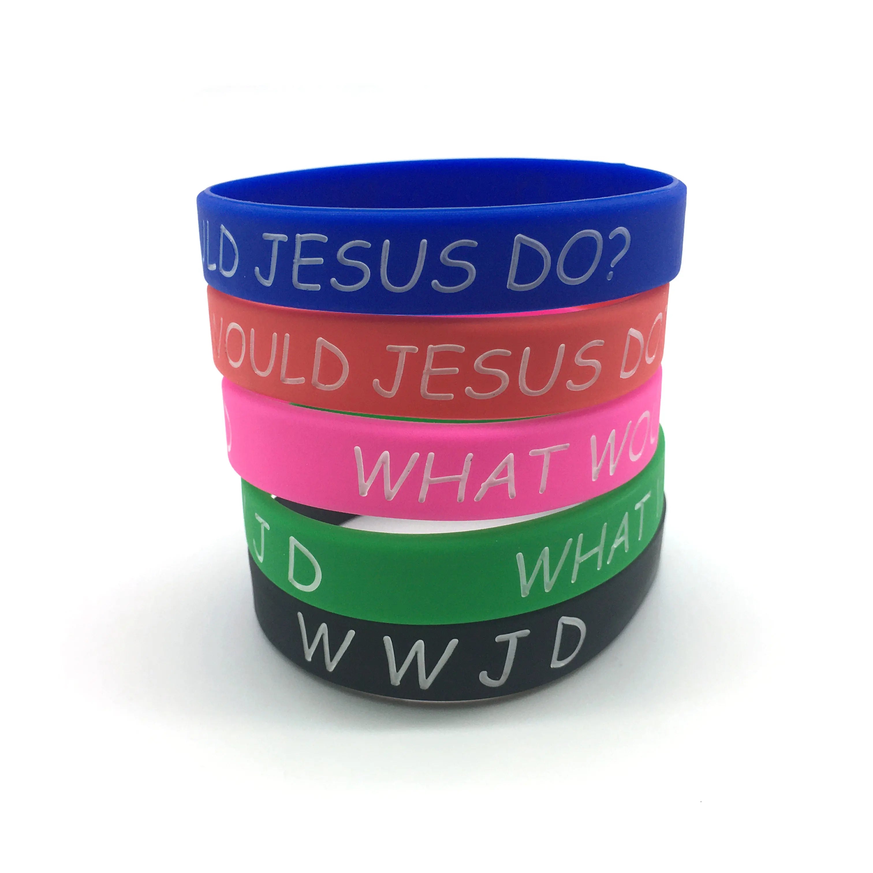 WWJD Bracelets for Men Women Religious What Would Jesus Do Silicone Bracelets for Church Fundraisers Sunday School
