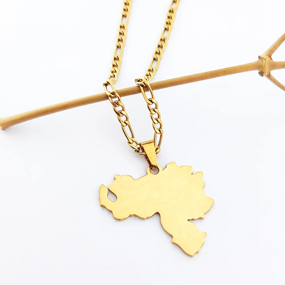 Venezuela Map Necklace Joyero Accesorios Venezuela Cadenas De Acero Joyeria Customized Jewlery Pendant Stainless Moda Mujer