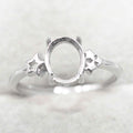 Sterling Silver 7*9mm Semi Mount Ring Frame Empty Blank Support Claw Setting S925 Base Holder Without Center Stone for DIY Inlay