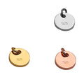 Gold Plated Rose Gold Plated logo Round Disc Chic 925 Sterling Silver logo Disc Pendant