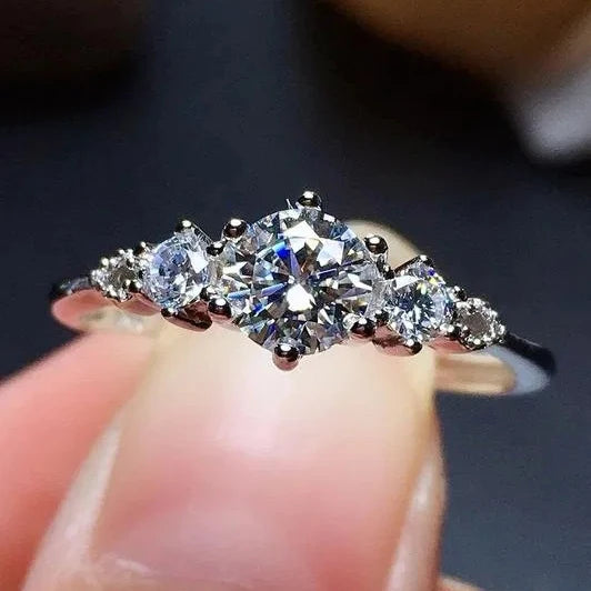 CAOSHI 2025 Classic Cute Plated Silver Ring Zircon Wedding Jewelry Rings Engagement Imitate Diamond Ring Price Wholesale