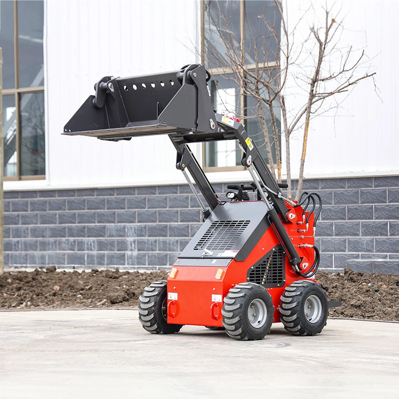2026 New Cargadora Compacta Multi Function 200kg 260kg 300kg 450kg 13kw Mini Wheel Skid Steer Loader with 4 in 1 Bucket