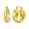 Custom Popular Irregular Twist 18K Gold Plated Hoop Earring for Women Fashion Sparkle Stud Metal Styles