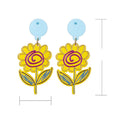 Women's Summer Korean Acrylic Sunflower Drop Earrings-Wholesale Fashion Accessory
