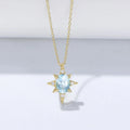 2025 Customized Design Fashion Luxury Sterling Silver Blue Stone Initial Necklace