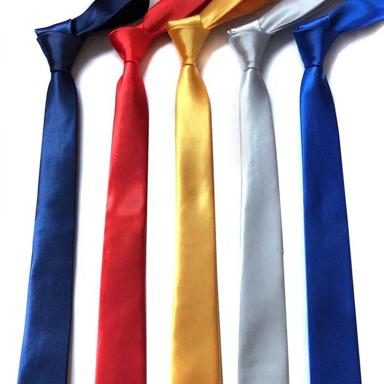 Wholesale Custom Solid Color Polyester Tie 5 cm Men's Casual Korean Narrow Tie Multi-color Optional Fashion Long Tie