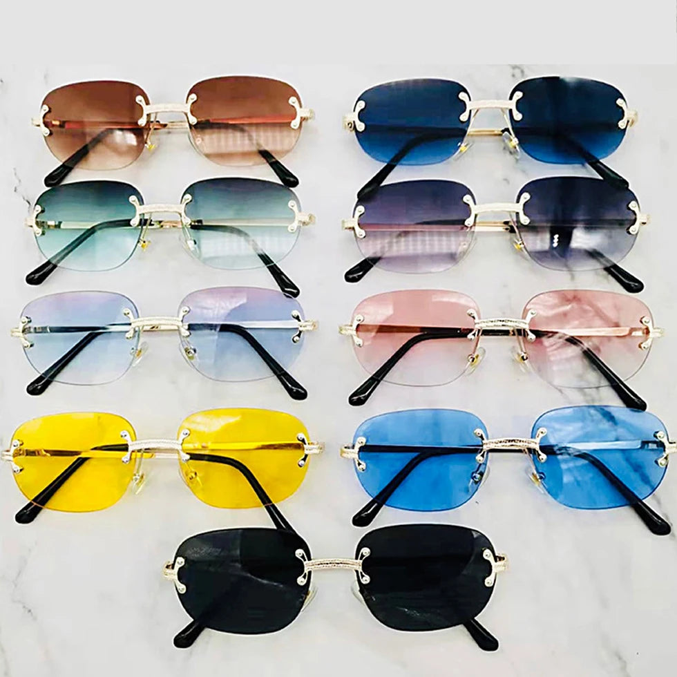 New Fashion Gold Frame Sunglasses with Mirror Lenses UV400 Protection for Women
