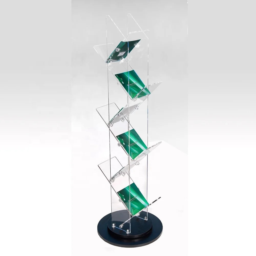 Manufacturer Factory Supplier OEM clear Acrylic Zig Zag Brochure Display Stand