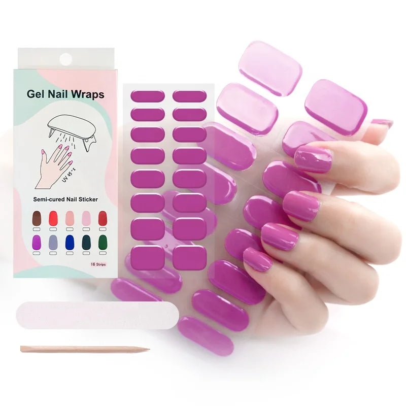 Beautysticker Gel Nail Strips Cheap Price Gel Nail With the Uv Semi-cured Gel Nail Sticker