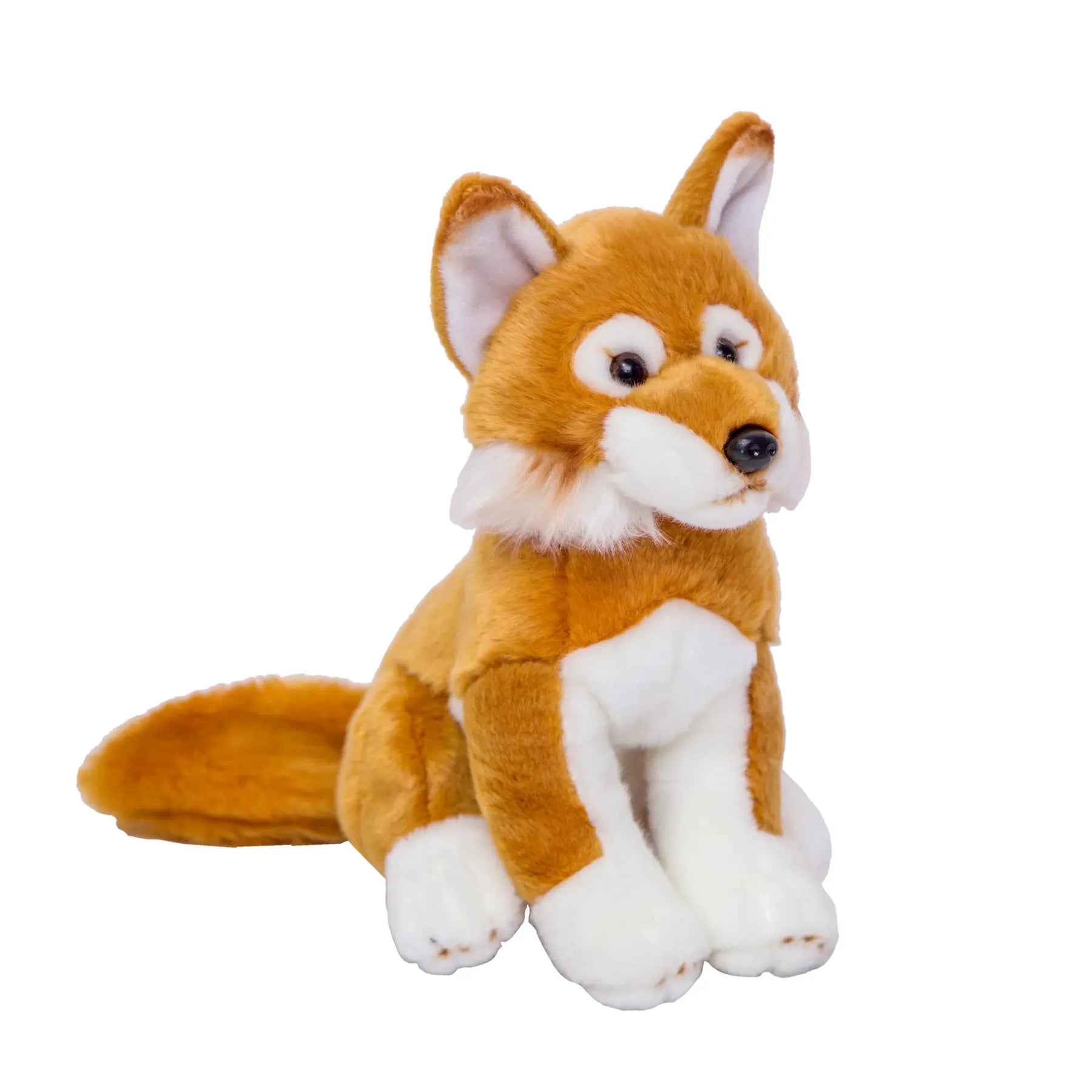 Wholesale Cute White and Grey PP Cotton Filled Realistic Soft Stuffed Fox Plush Toy 25-30cm