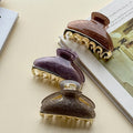 ZiTeng French High-end Colorful Acrylic Alloy Clip for Autumn and Winter Back of the Head Hair Clip for Women