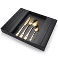24 Piece Gold Stainless Steel Cutlery Set Dinnerware Silverware Fork and Spoon Flatware Set
