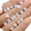 100pcs/lot Clear Soft Silicone Rubber Earring Backs Safety Plum Shape Stopper Rubber Jewelry Accessories DIY Parts Ear Plugging
