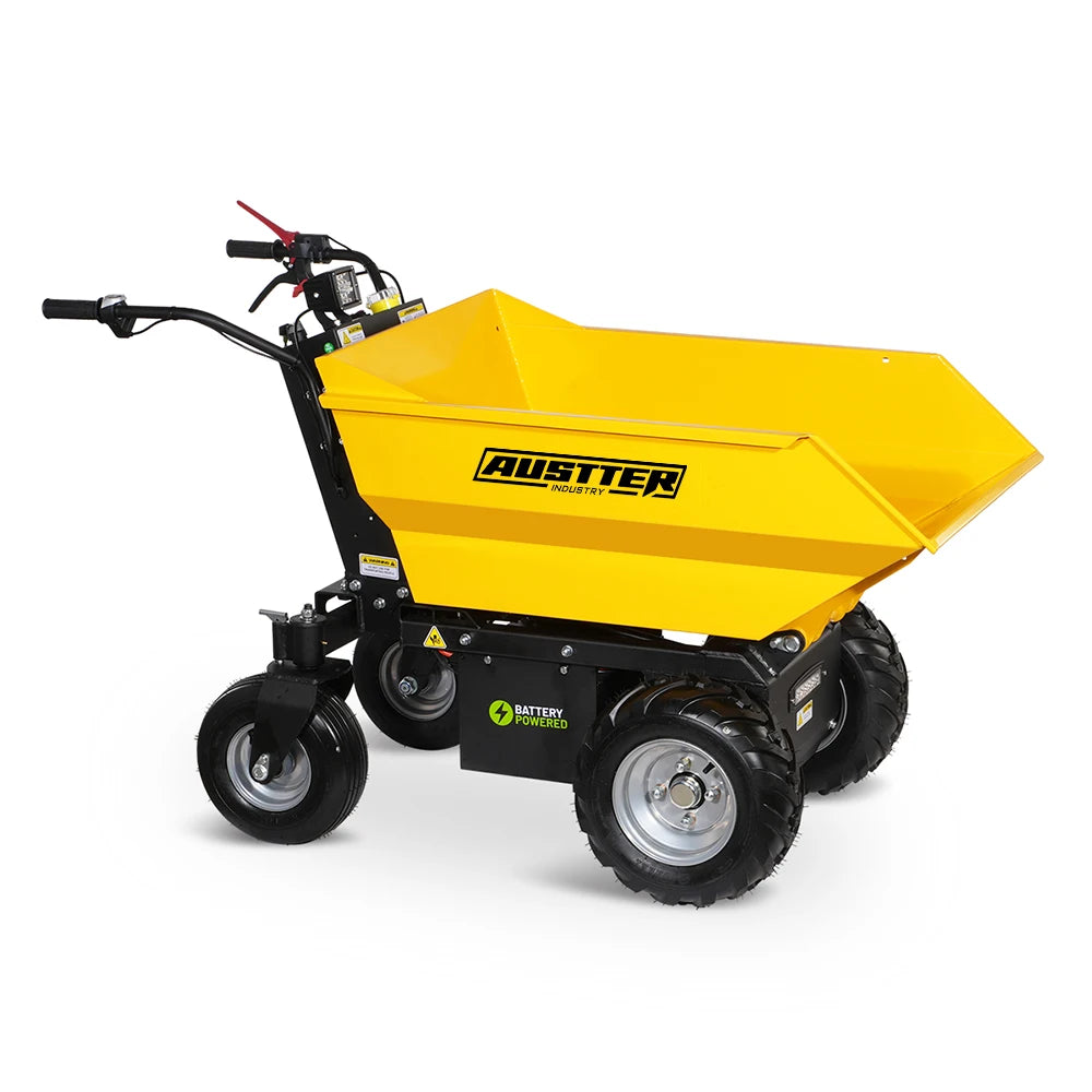 AUSTTER 100% Pure Green Power 500kg Capacity  Battery Electric Mini Dumper Electric Barrow for Construction Farm Garden Mine
