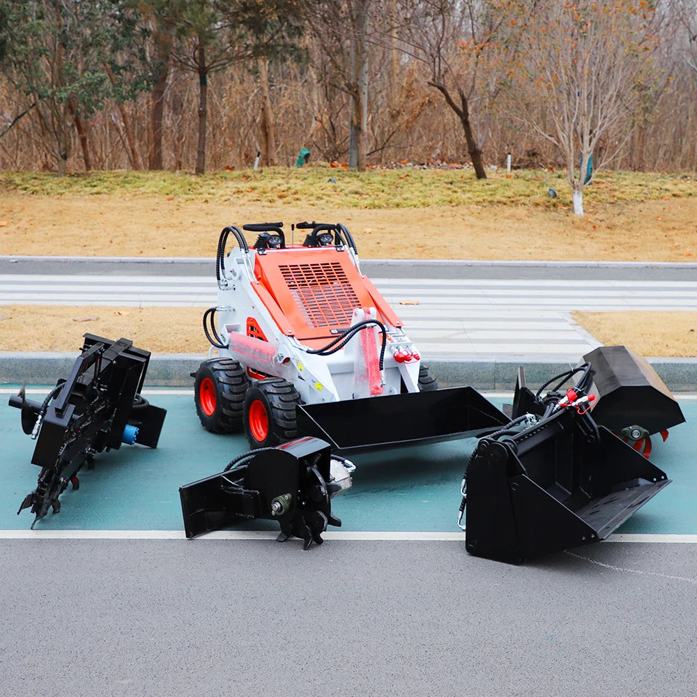 Mini Wheel Loader Earth-moving Machinery 260 KG 300 KG Mini Skid Steer Loader with Optional Attachment