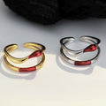 ICEBELA Jewelry 18k Gold Plated Niche Design Ring Ins Style Line Sense Enamel S925 Sterling Silver Rings for Girls