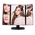 Three Trifold Mirror Magnifying With Lights Vanity Makeup Led Mirror