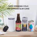 Factory 16oz Can Cooler 4 in 1 Sublimation Blanks Holder Glossy Stainless Steel Tumbler Two Lids Cup for Beer Drinks Office