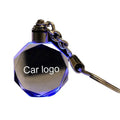 Custom Beautiful Engraved Personalized Name Car Logo Keychain Laser Engraving Led Light Keychain Creative Crystal Key Holder