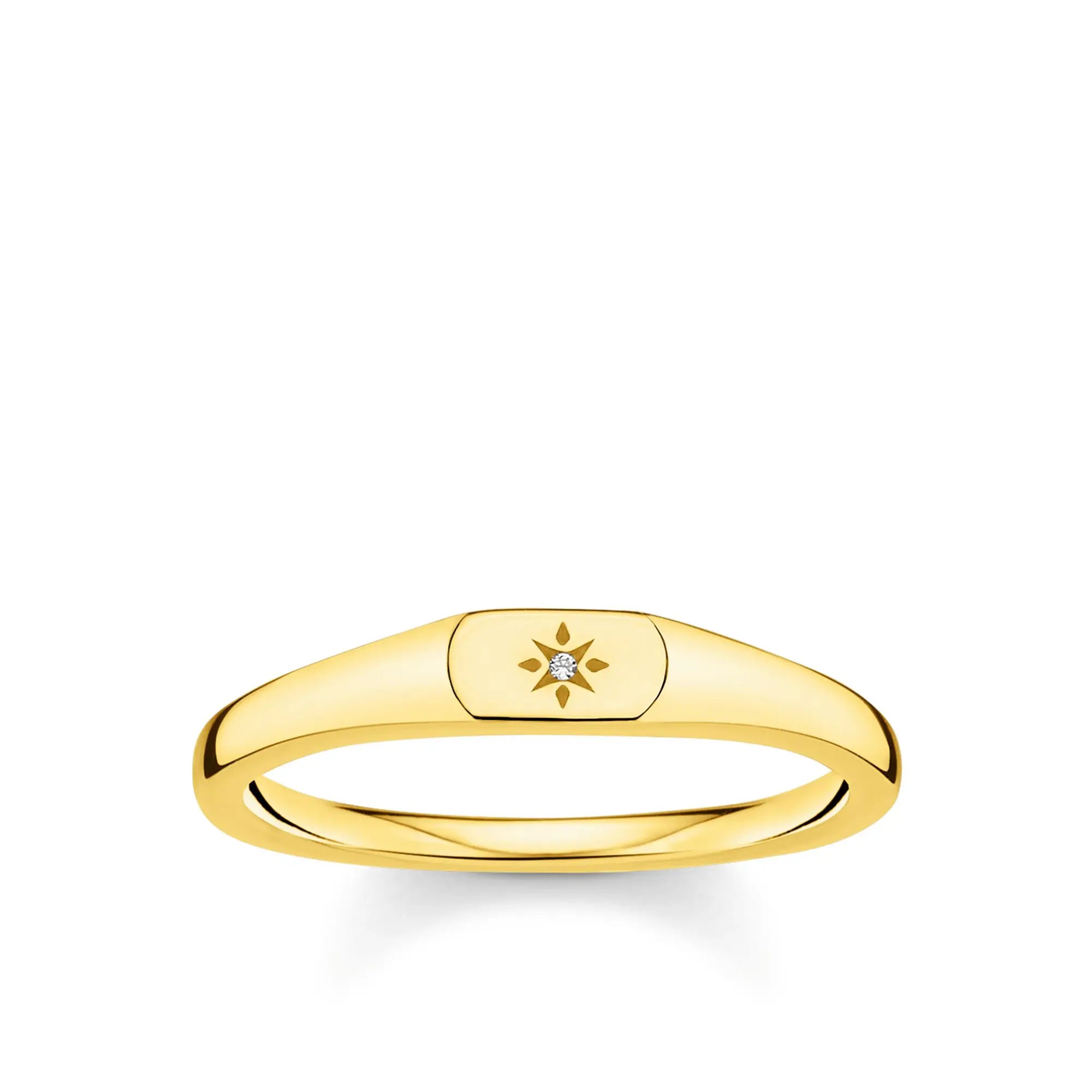 2021 New Arrival Minimalist Jewelry Trending 18k Gold Plated Star Men Signet Ring