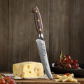 HEZHEN New Damascus Steel Cheese Knife Kitchen Cooking Butter Cake Knives Durable Micarta Handle Cutlery