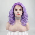 Celebrity 16inch Short bob Cut Dyed Purple  Hair Matte Heat Resistant Fiber Synthetic Wigs Vendor