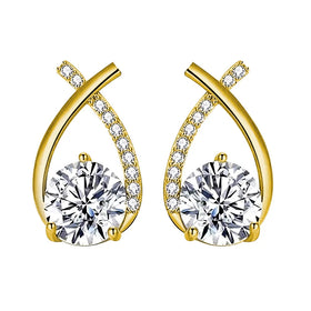 High End Vintage Bling Jewelry Wedding 925 Sterling Silver Ladies Moissanite Earrings for Brides