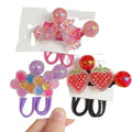 Sweet Style 2pcs/Set Gradient Strawberry Hair Ties for Children New Spring Style with No Hair Damage Colored Gradient Hair Cord
