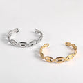 New Sale Fashion Jewelry 18k Gold Plated Stainless Steel Coffee Bean Bracelet Mens Chunky Pig Nose Bracelet for Woman