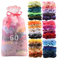 Fashion  Hair Factory 60pk Velvet Hair Tie Scrunchies Fashion Women Big Size Hair Elastics Ponytail Holder Scrunchies
