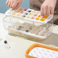 2025 Hot Sell BPA FREE Single /Double Layer Ice Cube Trays Silicone for Freeze with Lid and Storage Bin