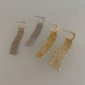 Fashion 925 Silver Needle Jewelry Gold Plated Long Tassel Earrings for Women Ladies Elegant Dangle Drop Earring